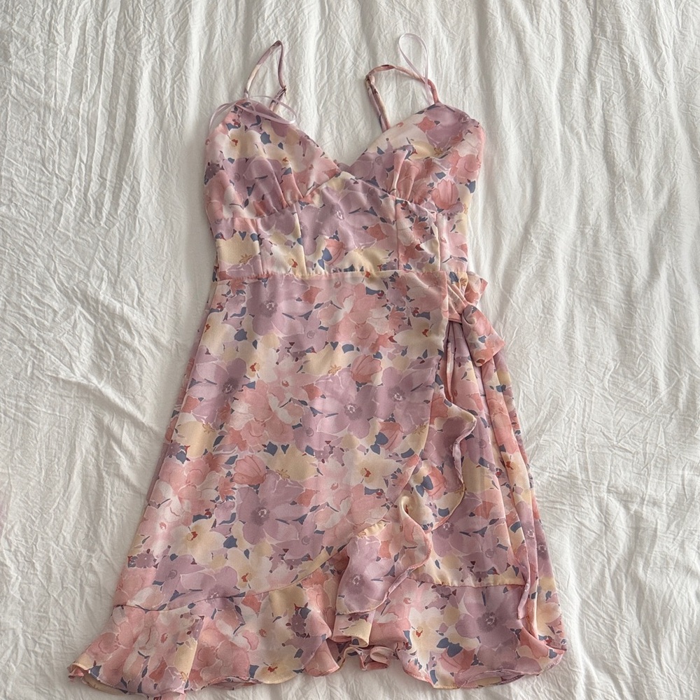 Altar'd State Pink and Purple Floral Dress